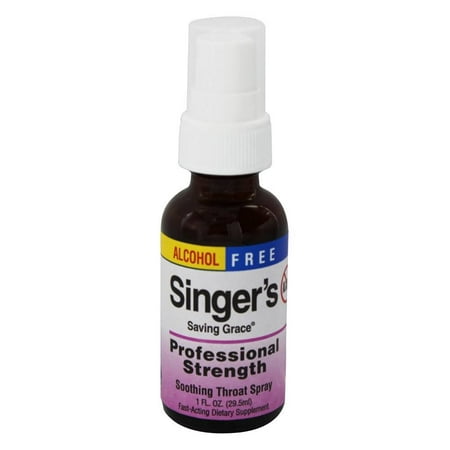 Alcohol Free Natural Spray - Herbs Etc - Singer's Saving Grace Soothing Throat Spray Professional Strength Alcohol Free - 1 oz.