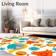 thumbnail image 2 of ODIKA 6' x 9' Machine Washable Non-Slip Area Rug, Playful elephant High Traffic Rug, Orange, 679614, 2 of 7