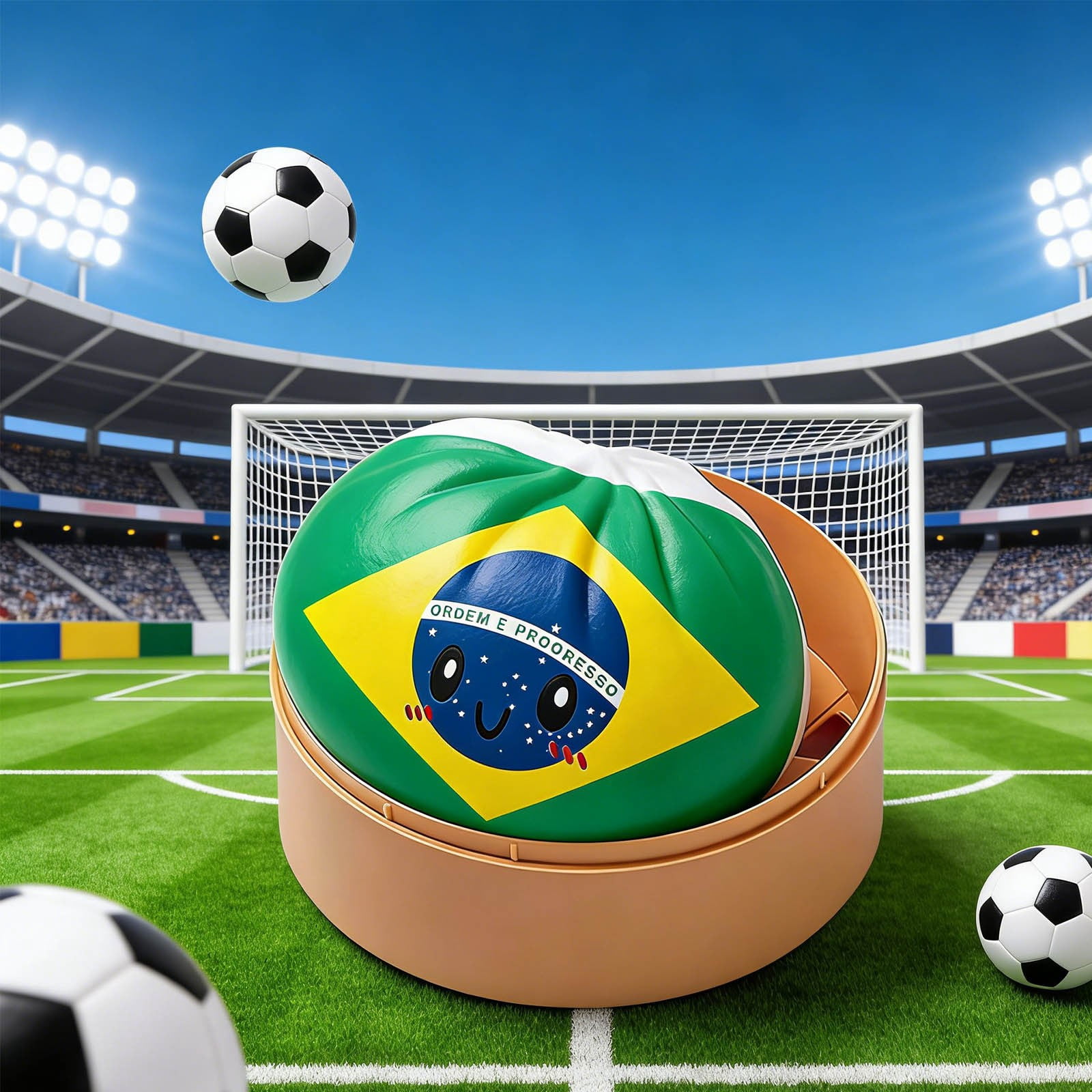 World Cup 2026 Dumpling Squishy Large with Steamer Box,Super Soft Giant Squishy Dumpling, Mystery Dumpling Squishy,Large Stress Relief Squishys Dumplings for World Cup Decorations