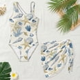 thumbnail image 5 of Jiueut Starfish Shell Coral Print Kids Swimsuits for Girls One Piece One Shoulder Bathing Suit with Cover Up Skirt & Adjustable Straps 7-18 Years, 5 of 7