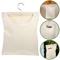 LEORX Clothespin Organizer Bag, Outdoor Hanging Clothes Peg Storage Bag with Rotating Hook, Canvas Hanging Organizer