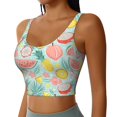 thumbnail image 2 of Honeii Bright Peach patten Workout Crop Tank Top for Women Yoga Tank Tops Athletic Sports Shirts Exercise Undershirts,Sports Bra,Sports vest-Small, 2 of 8