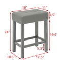 thumbnail image 5 of GZXS 4-Piece Farmhouse Bar Table Set for 3, Solid Wood Frame with MDF Top, Linen Upholstered Stools, 59"W Space-Saving Counter Height Dining Set with Power Outlets, Gray, 5 of 10