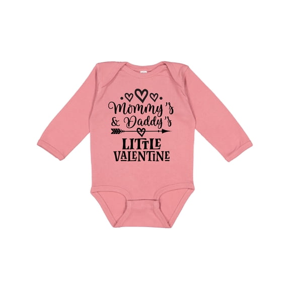 Inktastic Mommy Daddy Little Valentine Boys or Girls Long Sleeve Baby Bodysuit