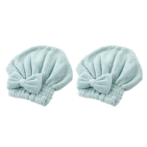 Paquete de toallas de microfibra para el cabello seco Laklulu, gorro de ducha con lazo, paquete de gorro de ducha en rollo para regalo de mujer, 2 paquetes