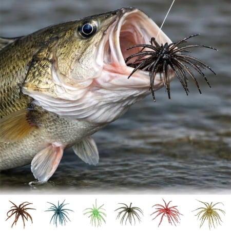 Sea Urchin Soft Lure Classic Creature Lure Balanced Swimming Posture for Bass Pike and Panfish Angling (Green)