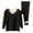 Z-Black, variant on Women's Plus Size Thermal Underwear Sets Featuring Round Neck Pullover with High Elasticity for Daily Wear