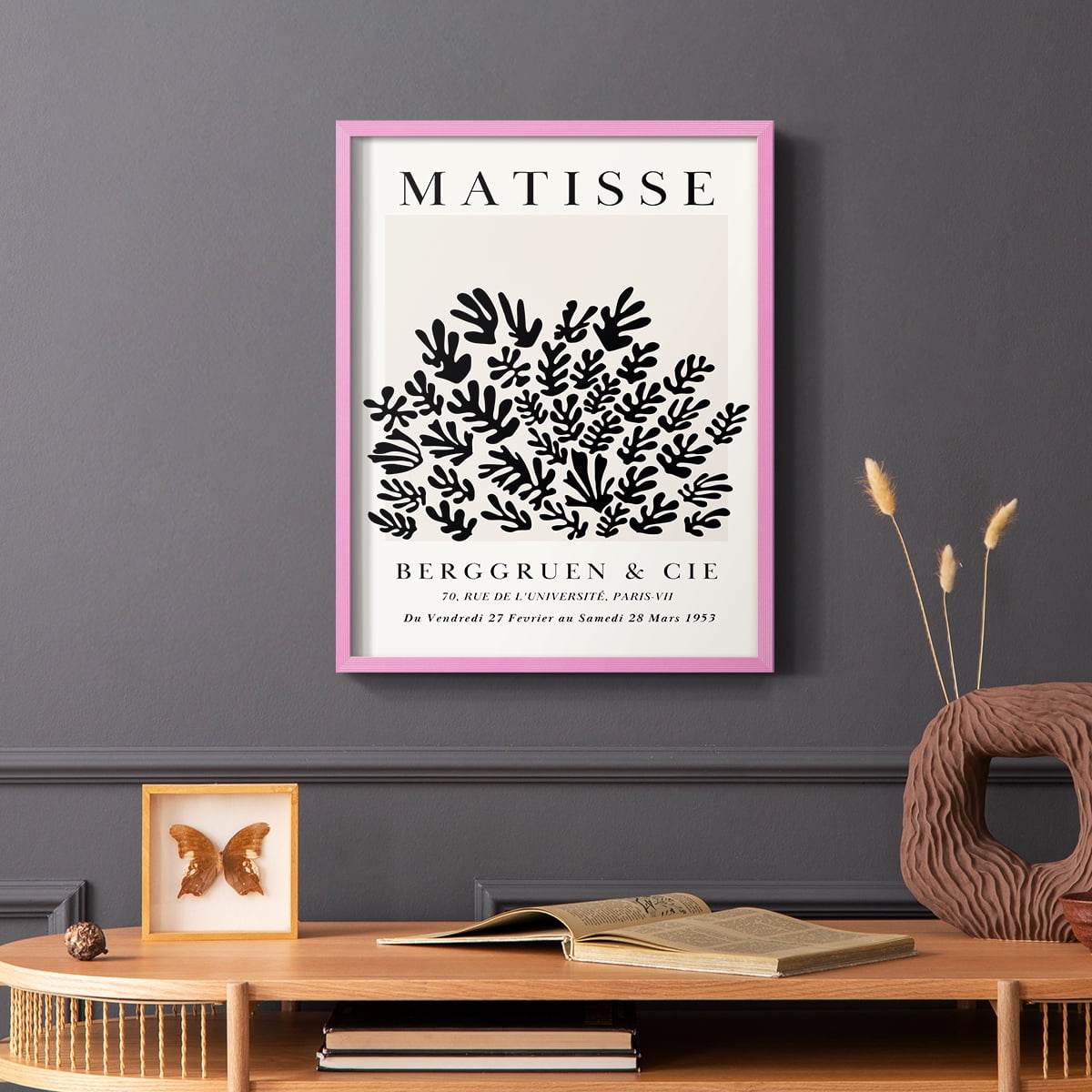 Matisse CDLXXXIX in Pink Solid Wood Framed Print No Nail Hanging