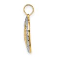 thumbnail image 2 of FJC Finejewelers 14k Two-tone Gold #1 Mom In Heart with with Rhodium Bead Trim Charm, 2 of 6
