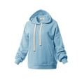 thumbnail image 2 of A2Y Women's Relax Fit Kangaroo Phone Pockets Hoodie Sweatshirts Spring Blue L, 2 of 5