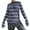 Blue, variant on Womens Striped Tunic Tops Long Sleeve Round Neck Fairy Grunge Tees Baggy Fall Vintage Streetwear T-Shirt