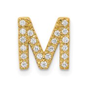 Auriga Fine Jewelry 14K Yellow Gold Diamond Letter M Initial Charm for Women (L - 0.43 inch, W - 10.46 inch)