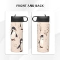 thumbnail image 3 of 18 Oz Insulated Sports Bottle, Outdoor Sports Gym Handheld Portable Casual Stainless Steel Water Bottle, Straw With Lid Penguins And Flowers, 3 of 7