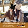 thumbnail image 4 of REDESS Women's Winter Beanie Hat with Two Pompoms and Warm Fleece Lining-Wine Red, 4 of 7