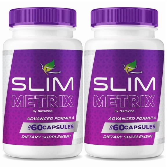 (2 Pack) Slim Metrix – Natural Daily Pill Formula Designed to Align with Fitness Goals, Support an Active Lifestyle & Body Balance | Just 2 Easy-to-Swallow Pills Daily (120 Capsules)