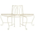thumbnail image 4 of Safavieh Abia 50" Iron Metal Outdoor Tree Bench in Antique White, 4 of 8