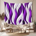 thumbnail image 2 of Purple White Moire Tapestry for Bedroom Wall Hanging Tapestry, Modern Abstract Art Ceiling Backdrop Tapestries Poster Blanket Wall Decor for Teens Room Living Room Dorm 59" x 79", 2 of 8