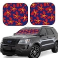 thumbnail image 2 of Picia Red Floral 2 Piece Car Windshield Sun Shade Foldable | Foldable Sun Shield for Front Window Blocks UV Rays and Keeps Your Vehicle Cool-Large, 2 of 7