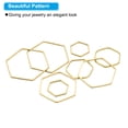 thumbnail image 4 of Uxcell 80Pcs Open Bezel, 4 Sizes Hexagon Resin Bezel Charm Pendant, Gold Tone, 4 of 6
