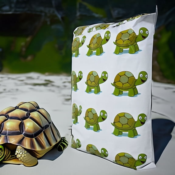 Adorable Green & Sea Turtles 10x13 Poly Mailers Combo Playful Mailing, Boys, Girls Shipping Bags