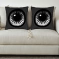 thumbnail image 3 of Set of 2 Decorative Throw Pillow Covers 18x18in - Stylish Black Eye Design with Intricate Iris Patterns for Couch Bed or Car, 3 of 8
