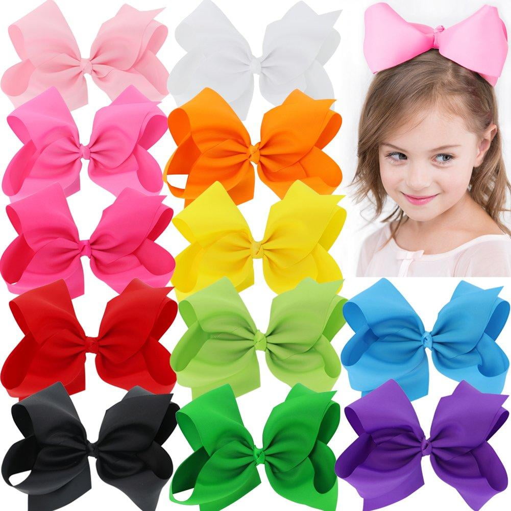 8 inch Girl Colouful Bows Hair Clip large Unicorn Bow Hairpin Baby