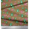 thumbnail image 3 of Soimoi Velvet Fabric Floral & Frog Cartoon Print Fabric by The Yard 58 Inch Wide, 3 of 3