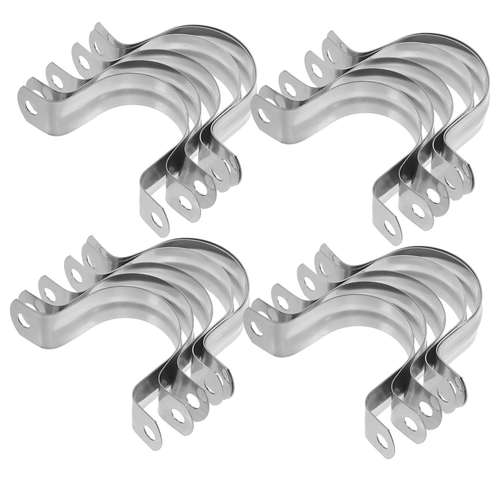COMPUKAS 100Pcs Stainless Steel U Clamp Metal Tube Clamps Heavy Duty for Wire Cable Installation