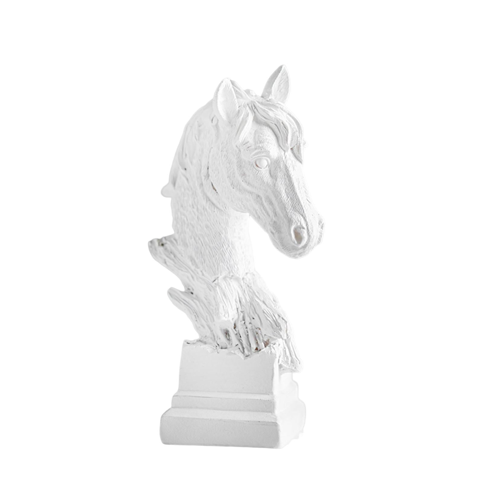 Horse Head Statue Decoration, Resin Figurines, 3D Horse Sculpture for