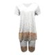 thumbnail image 4 of ICHUANYI Clearance Women Fashion V-Neck Blouse Short Sleeve Tops Shorts Casual Suit Sets(White, M) ICHUANYI WER2023080814754, 4 of 4