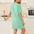 thumbnail image 6 of QSAWXQZ Women Plus T Shirt Dress Pockets Short Sleeve Crew Neck Loose Mini Dress for Summer 4XL, 6 of 6