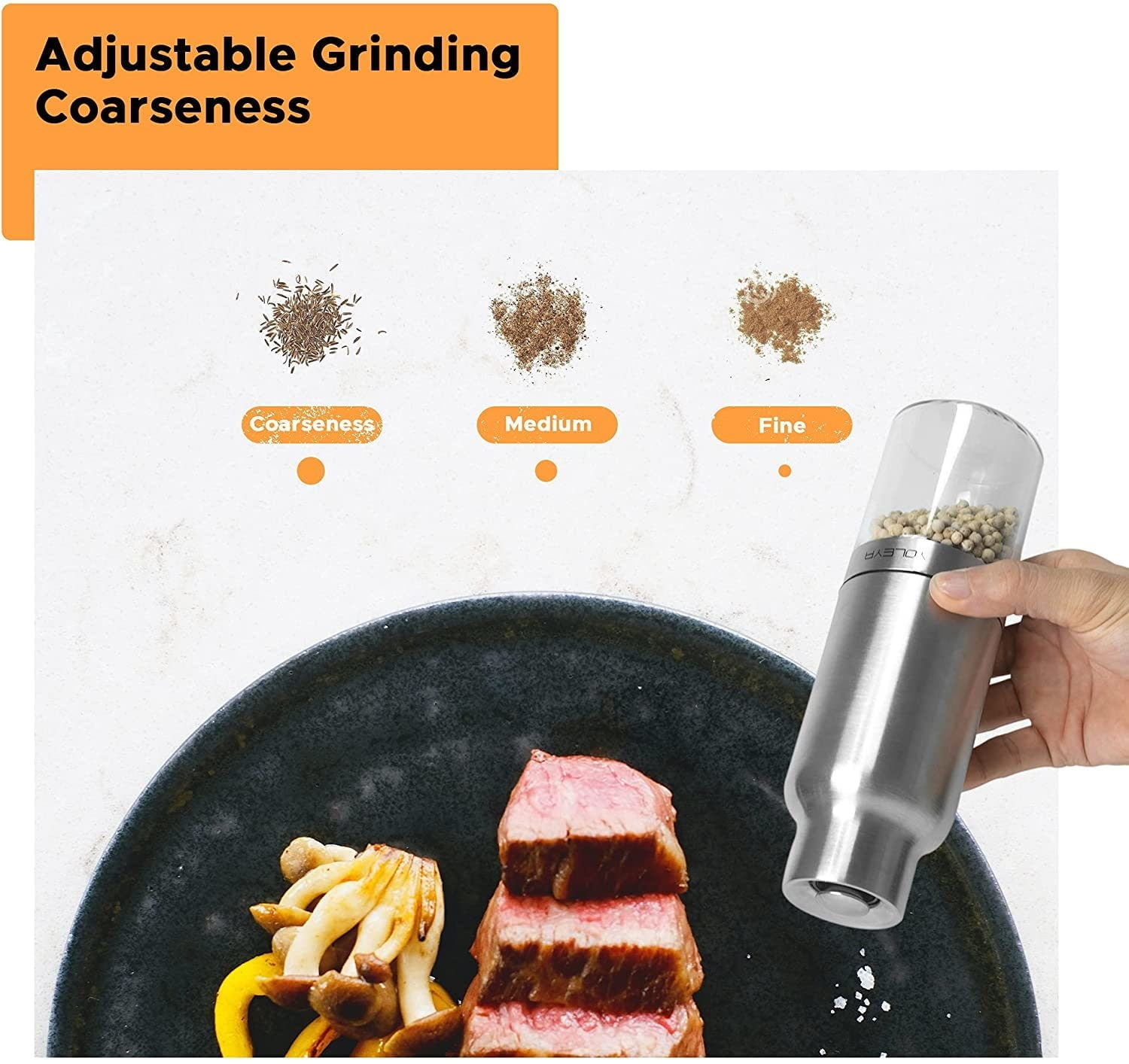 Gravity Electric Salt and Pepper Grinder Set