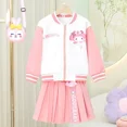 thumbnail image 3 of Sanrios-Chaqueta de béisbol informal para niños, conjunto de uniforme de estilo Kawaii, falda JK, Kuromi My Melody, Cinnamoroll, 3 of 5