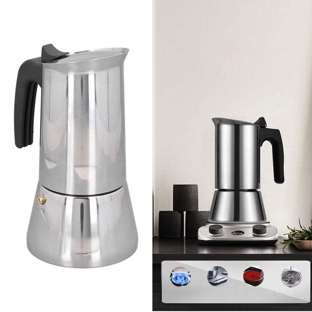 Stovetop Coffee Maker, Portable Stainless Steel Espresso Maker For Induction Cooktop