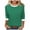 Green, variant on Hngshg Women's T Shirts Color Block 3/4 Length Sleeve Loose Trendy Solid Color Business Casual Blouses Summer Workout Office Tops