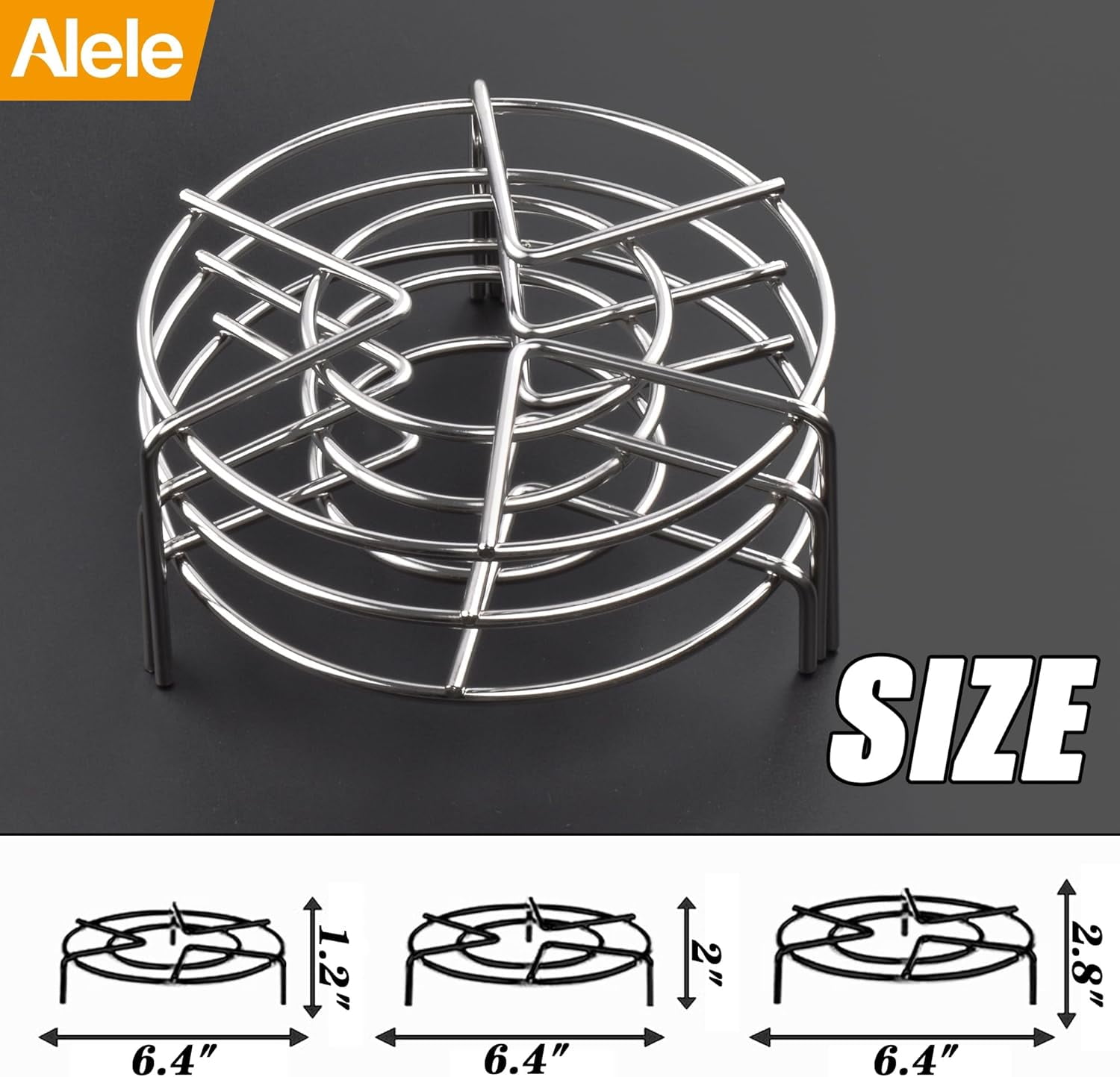 Steam Rack Trivet Stainless Steel Steaming Rack Electric Pressure Cooker steam rack Stand Diameter 6" 3Pack