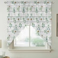 thumbnail image 5 of Summer Daisy Swag Valances for Windows 2 Pack Eucalyptus Leaves Flower White Wood Grain Swag Kitchen Curtains 36 Inches Long Rod Pocket Short Window Treatment for Kitchen Bathroom 28"x36", 5 of 9