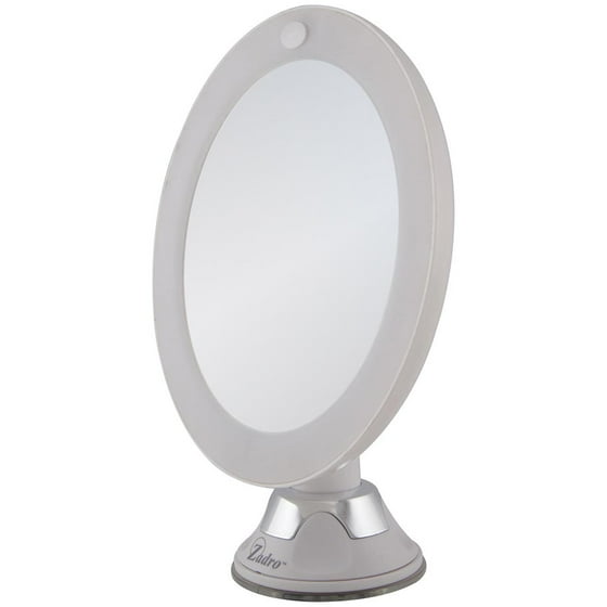 Zadro Led Lighted Z Swivel Cordless Power Suction 10x Mag White