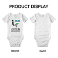 thumbnail image 3 of I Heart My Uzbek Grandma Love Uzbekistan Flag Infant Baby Bodysuit (White, 0-3 Months), 3 of 5