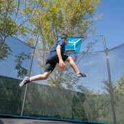 Sportspower BouncePro 14ft Trampoline Meets ASTM Safety Standards, Heavy-Duty Rust-Resistant Steel Frame, UV-Resistant Jump Mat, Safety Net & Basketball Hoop