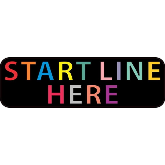 10in x 3in Start Line Here Sticker Vinyl Business Sign Window St