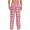 thumbnail image 3 of Goofa Hand Drawn Strawberry Printed Soft Pajama Pants for Men, Wide Leg Comfy Casual Lounge Yoga Pants-Medium, 3 of 9