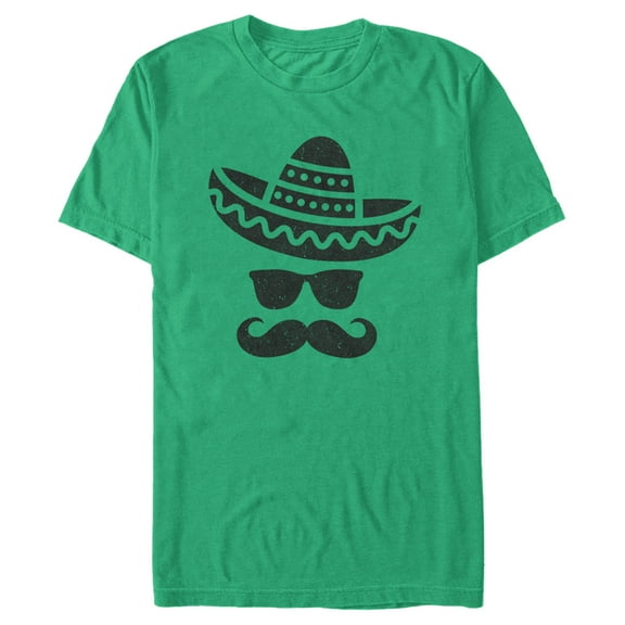Men's Lost Gods Party Mustache  Graphic Tee Kelly Green Small