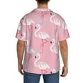 thumbnail image 5 of Fotbe Pink Flamingo print Short Sleeve Button Down Shirts for Men Casual Summer Beach Wrinkle Free Shirt-Medium, 5 of 7