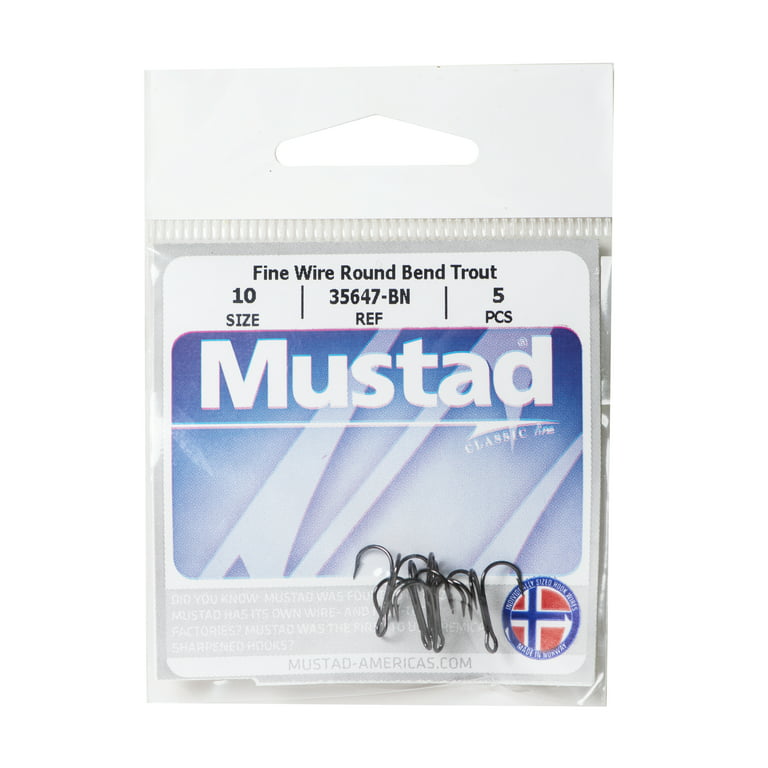 Mustad Fine Wire Treble Hook - Size: #10 (Black Nickel) 5pc