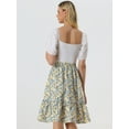 thumbnail image 4 of DARING DIVA Women's Flowy Ruffle Hem Tiered Floral Midi Skirt XS White Yellow, 4 of 6