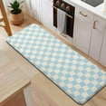 thumbnail image 5 of Light Blue and Cream Checkered Pattern Kitchen Rug Mat,Kitchen Runner Rugs Non Skid Washable,Decorative Kitchen Floor Mats for Kitchen,Sink,Laundry,17"x47.2", 5 of 7
