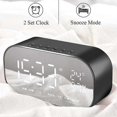 thumbnail image 3 of Réveil Sans Fil Bluetooth LED - Double Haut-Parleur avec Surface Miroir - Rappel de Temps - Décoration de Chambre, Or, 3 of 5