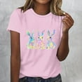 thumbnail image 2 of Pisexur Hauts pour Femmes, Hauts d'Été pour Femmes, Hauts d'Entraînement pour Femmes, T-Shirt Imprimé à Manches Courtes Col Rond, Chandail à la Mode Rose, 2TG, 2 of 5