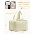 thumbnail image 4 of Travel Toiletry Bag, Puffy Wide-open Quilted Makeup Bag for Women,Lightweight Cosmetic Travel Bag Organizer with Handle for Traveling, Accessories, Essentials Toiletries Beige, 4 of 14